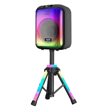 New 12 inch power supply mobile speaker, high-power portable wireless Bluetooth speaker with LED lighting tripod