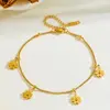 N601 gold four Daisy pendant bracelet