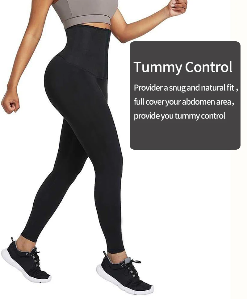 Custom Plus Size Waist Trainer Leggings Women Workout Gym Corset Yoga Pants Abdomen Compression High Waist Shapewear Leggings