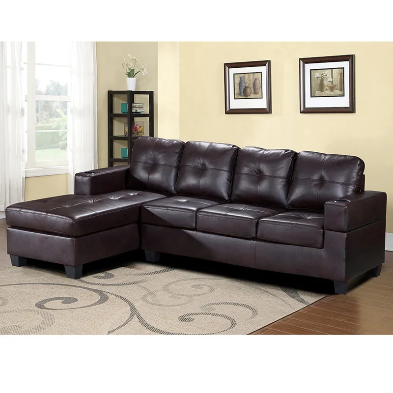 Современный черный кожаный ночной клуб длинный секционный