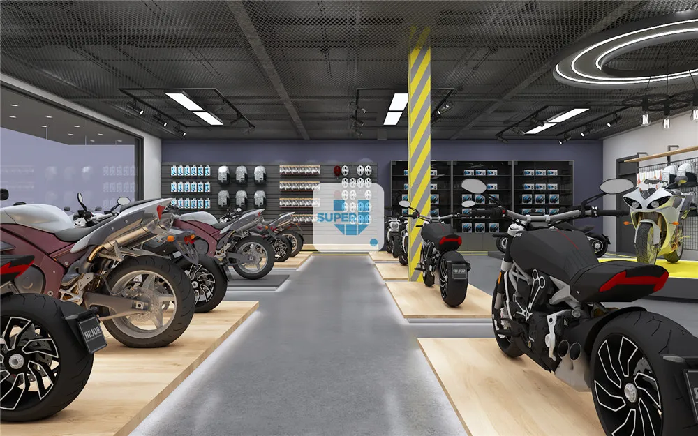 Custom Motorbike Showroom Fashionable Motorcycle Shop Design