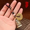 Six-character bell + Chinese knot Five-Emperor coin woven rope