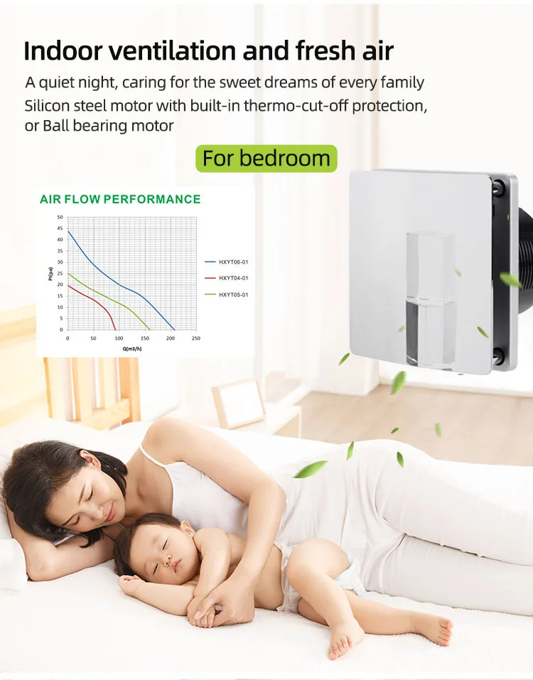 Low-noise Bathroom Exhaust Fan, SEICOI, ABS, 100mm/4", IPX4 - detail 12