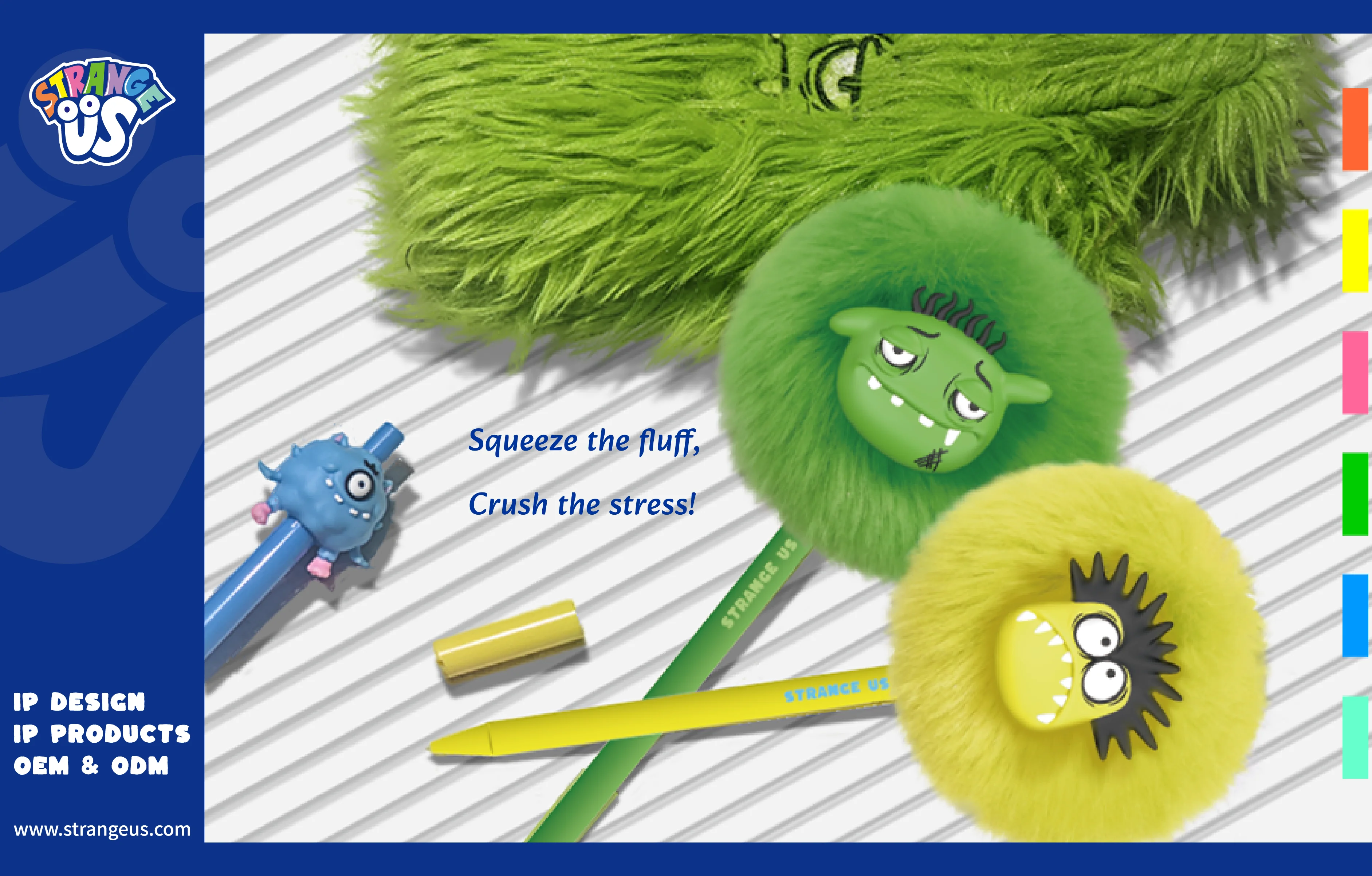 Strange Monster Gel Pen Blue 0.5mm Cute Creative Writing Pen_voghion.com