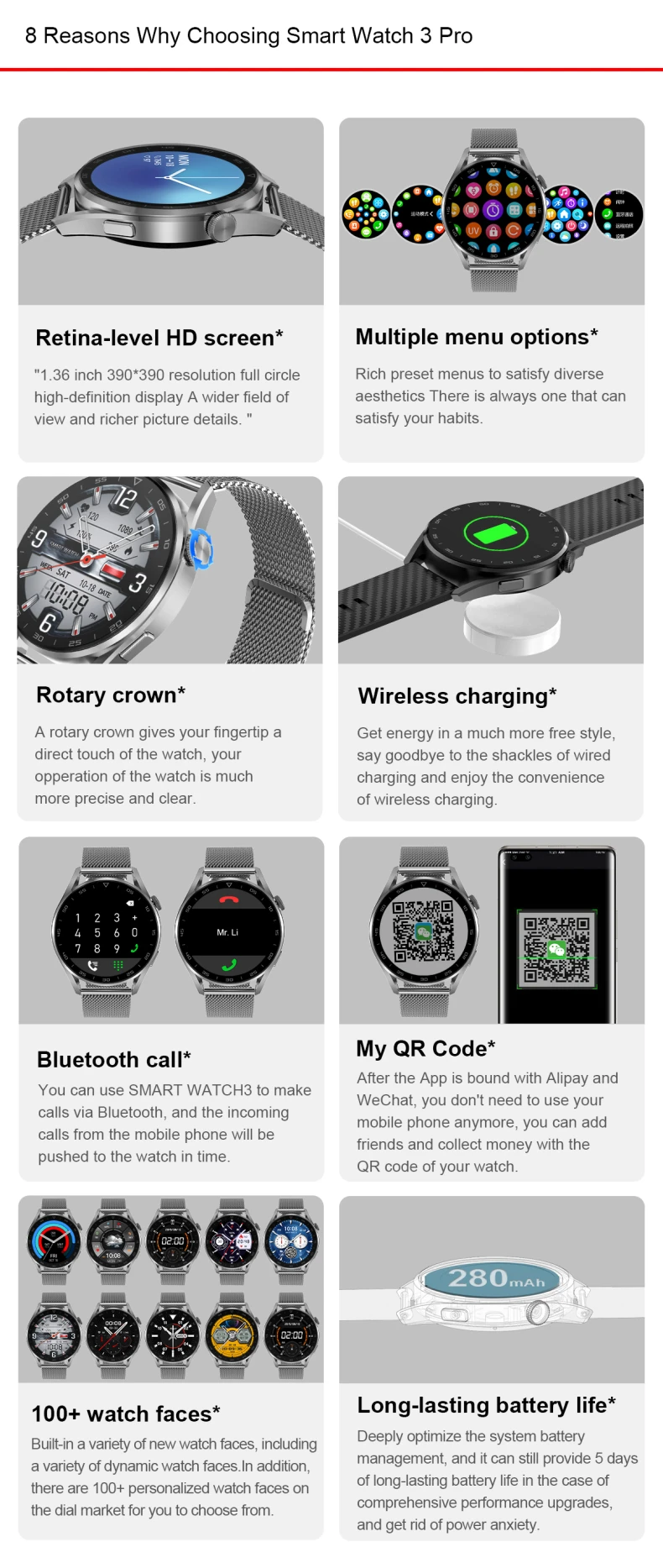 DT3 Pro Smartwatch 1.32 inch Full Round Screen Smart Watch Calling Wireless Charger Rotation Button Wearpro APP DT3 Pro Watch (2).jpg