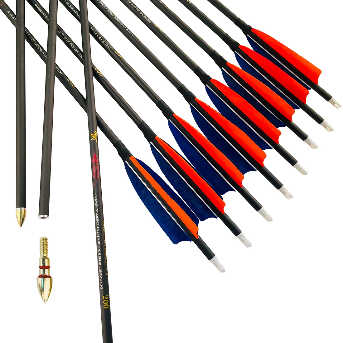 30/32inch Hunting Target Arrows Archery 300 400 500 600 700 Spine Pure