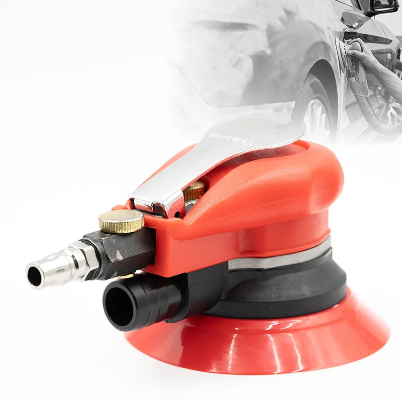 Quick Sanding with High Efficiency and Low Vibration 6 inch Red Pneumatic Sander