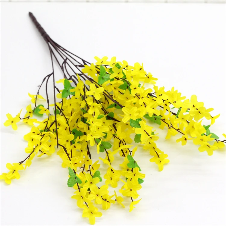 Hyc01-hojas De Imitación De Seda Para Decoración Del Hogar,Jazmín,Jazmín ,Sambac,Flores Amarillas,Arbusto,Flor Artificial De Primavera,Invierno -  Buy Flor De Primavera,Flor De Primavera Bush,Amarillo Flores Artificiales  Product on 