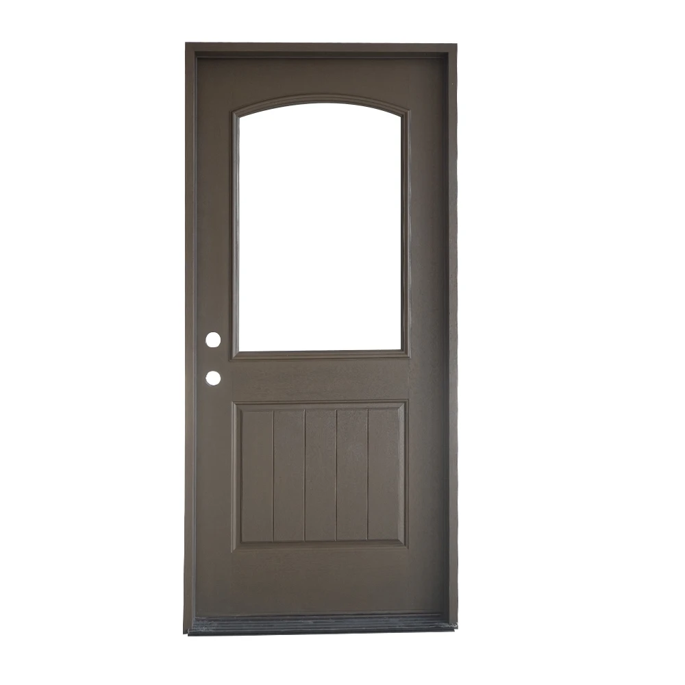 Reliable FRP entry doors Arch top fiberglass exterior door smooth fiberglass prehung door