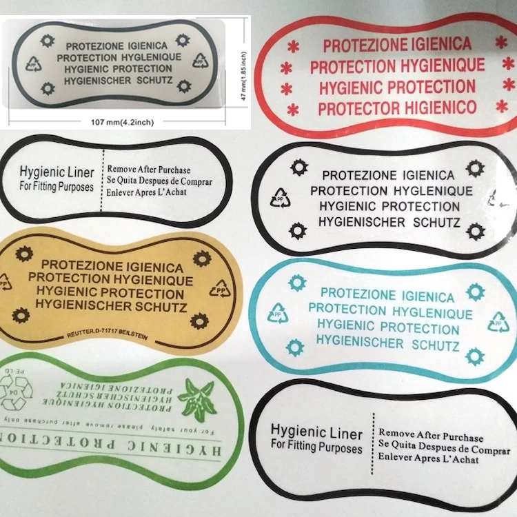 Pegatinas higiénicas transparentes impresas con logotipo