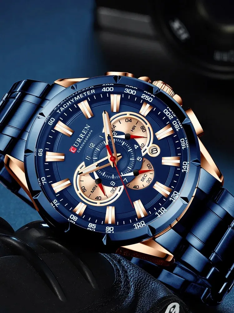 Curren 8363 Waterproof Chronograph Quartz Watches for Men