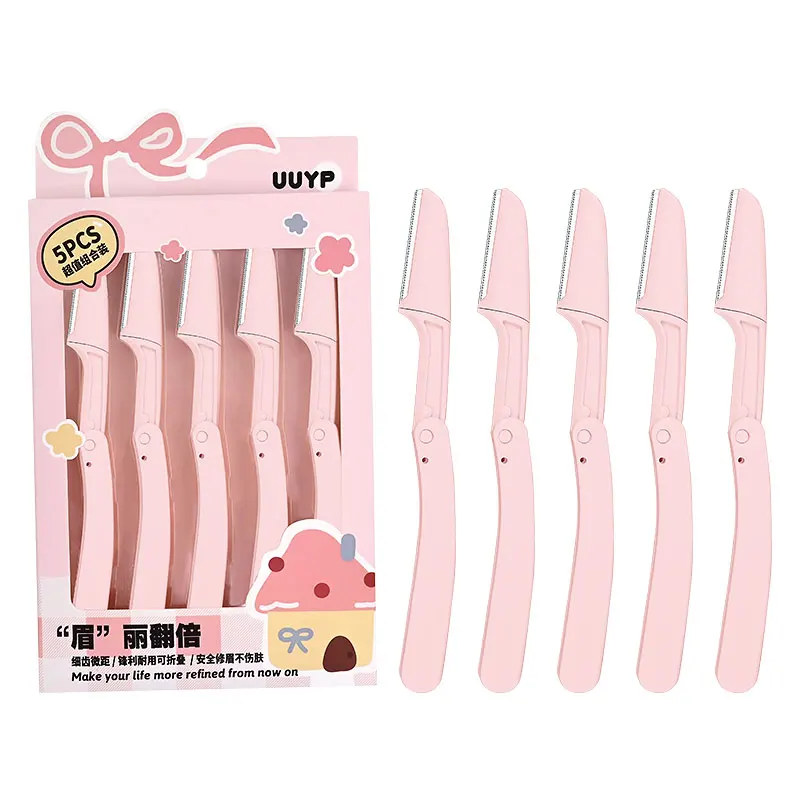 Ladies Facial Hair Removal Set Mini Wheat Eyebrow Razor Face Trimmer Two-Color Stainless Steel Dermaplaning 5pcs Set Women H39f3254a03ed4cc6937ffc0d0ff8b2f8Z