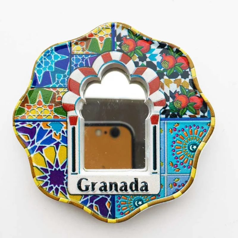Magnete Frigorifero 3D Granada Alhambra – Souvenir Spagna, Cortile Del Leone, Resina Fatta A Mano