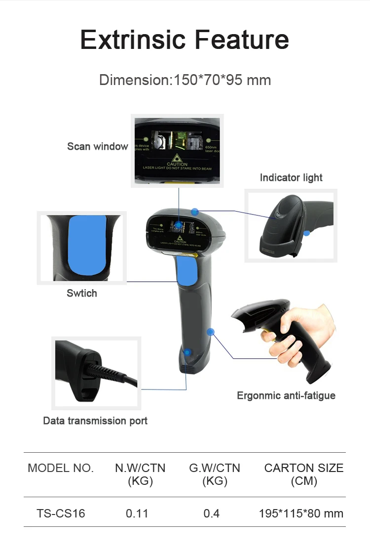 Laser Scan Machine 2D Barcode Mini Hand Held Reader Thermal Barcode Module Scanner for Sale