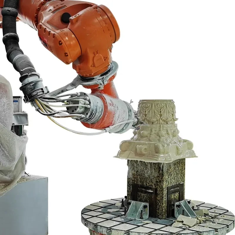 HUALONG Stone Machinery 7 Axis Robot Arm Cnc 3d Sculpture Engraving Machine Stone Statue Curving Machine for Marble Granite