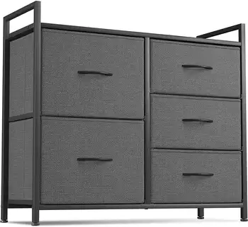 Organizador de tocador dark gray 5 wide Standing Organizer chest of Drawers Storage bedroom dresser cabinet set furniture