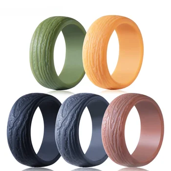 The Latest Artist Tree Design Leading-Edge Comfort Breathable Silicone Wedding Ring Custom Rings Men Silicone Rings Men