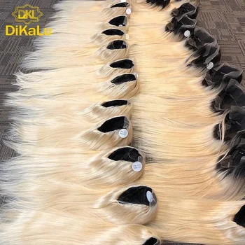 DKL Russian Blonde Virgin Hair Curly Human Extensions,Curly Hair Products/Bundles,Virgin Deep Curly Hair Peruvian in China