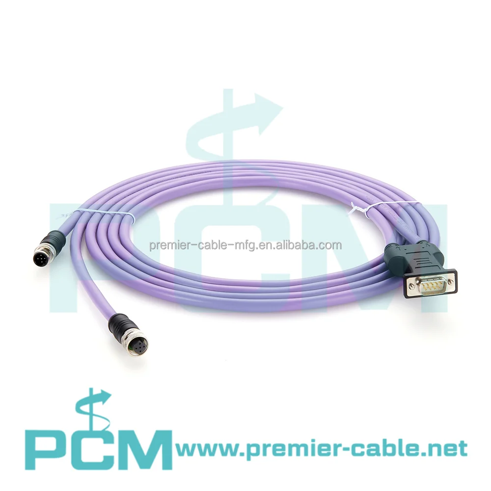 M12 to DB9 Bus Connector Profubus DP Bus Cable for S7-200 S7-300 S7-400 PLC factory