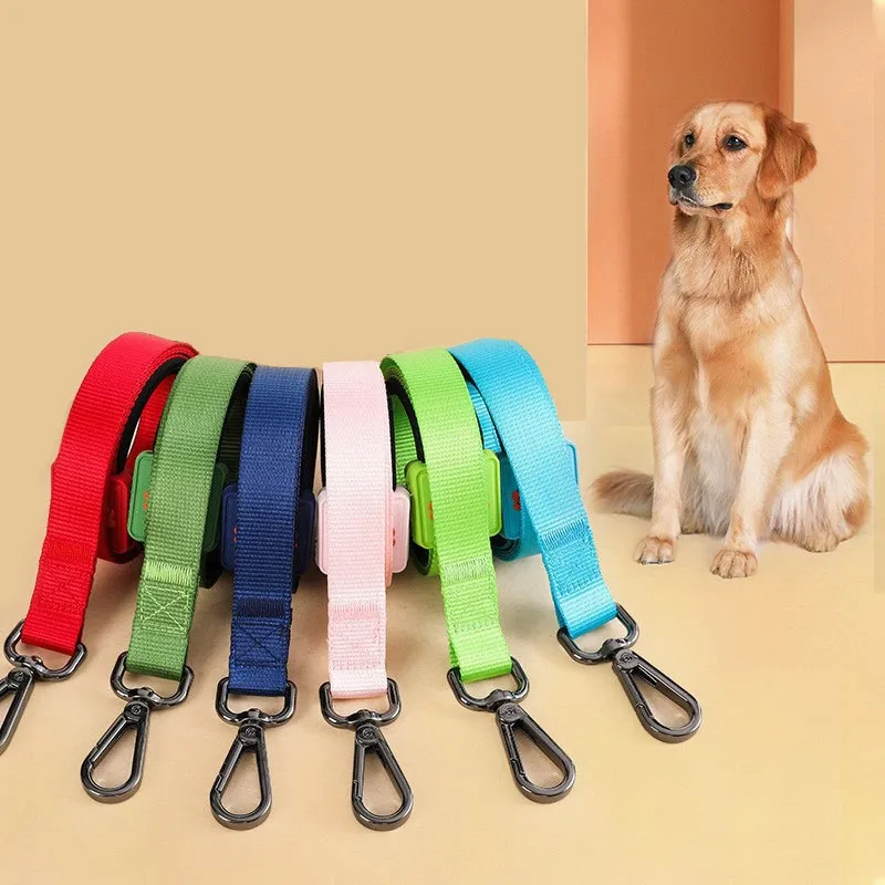 Luxury Multifunctional Nylon Dog Leash Set Adjustable Pet Anti-Explosion Collar Rivet Decoration Solid Polyester Sustainable