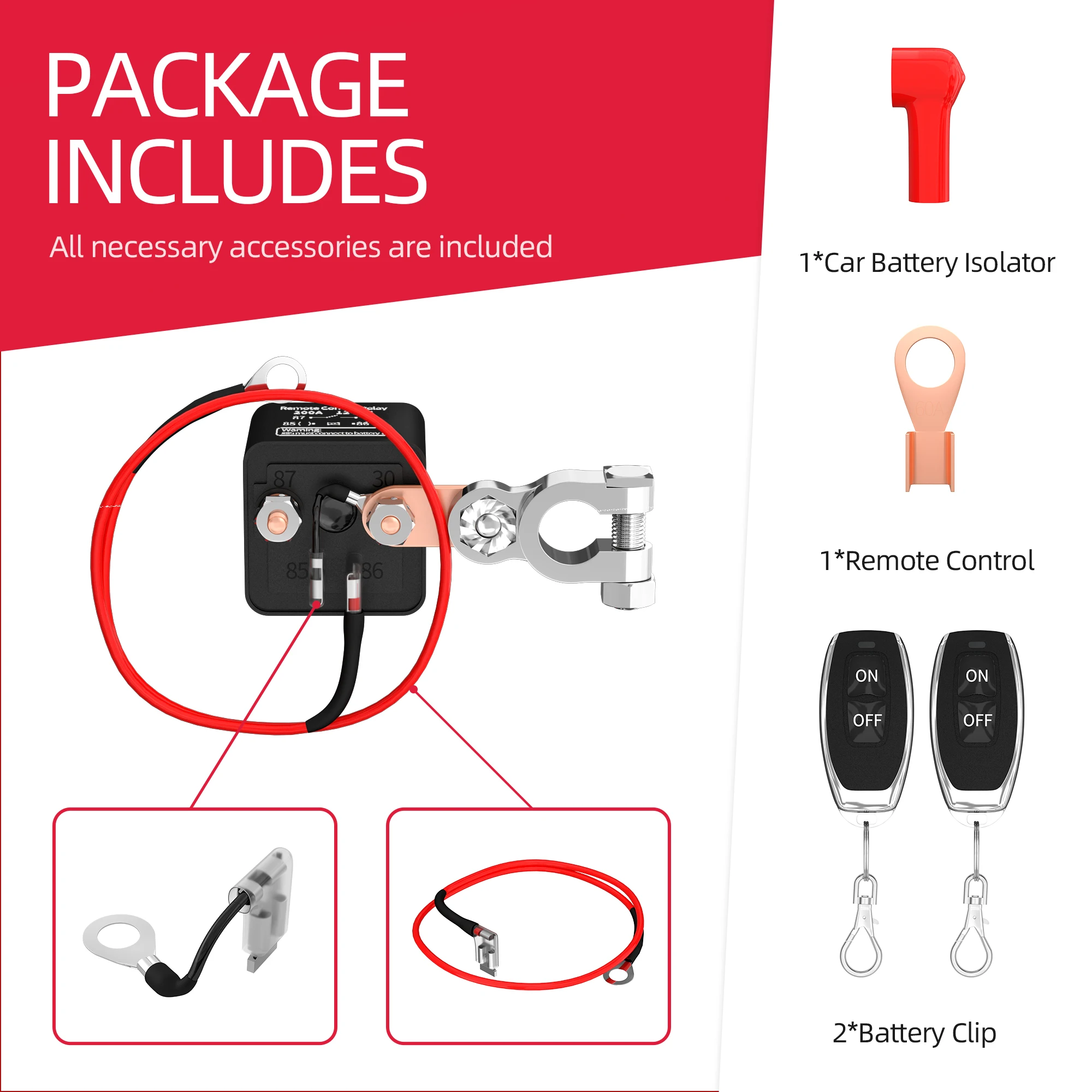 Interruttore Batteria Remoto 12V 200A Con Telecomando - Kill Switch Per Camper E Auto