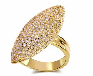 2021 New Women Luxurious Finger Rings Gemstone Gold Plated Finger Jewelry Women