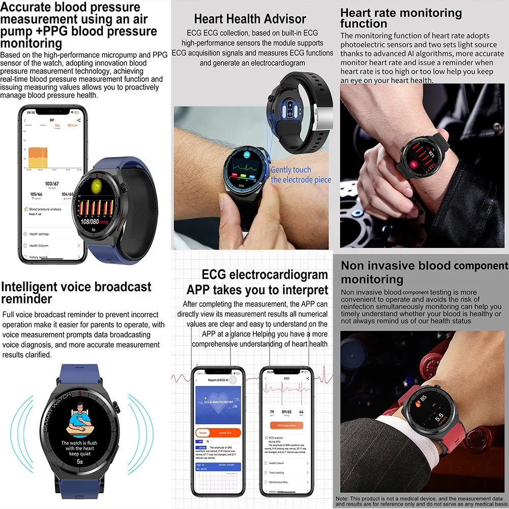 Vanssa ECG Blood Pressure Smart Watch Multiple Functions