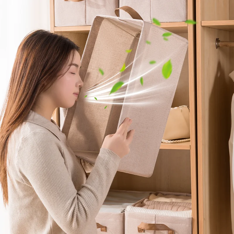 High Quality Eco-friendly Rectangle Shaped Cloth Organizer Box Lid 35L Capacity Modern Style Custom Color Custom Size Storage factory