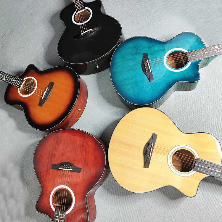Eastun Acoustic Guitar Spruce Top Solid Mahogany Factory