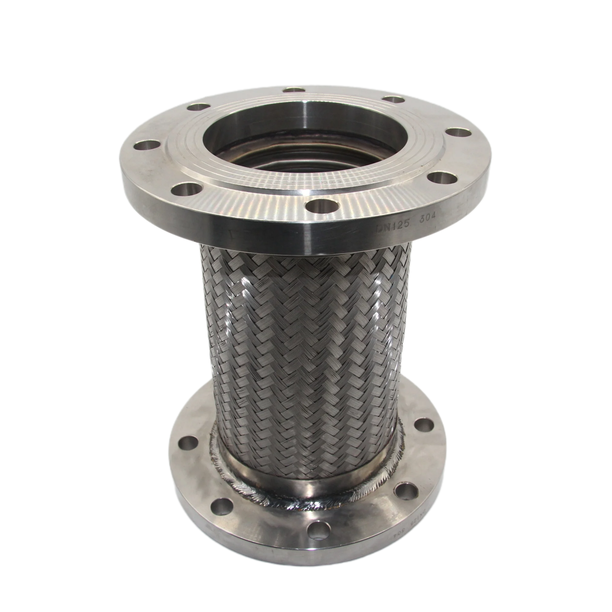 Stainless Steel Metal Bellows Expansion Joint Wire Braid Flexible Plumbing Hose With Flange