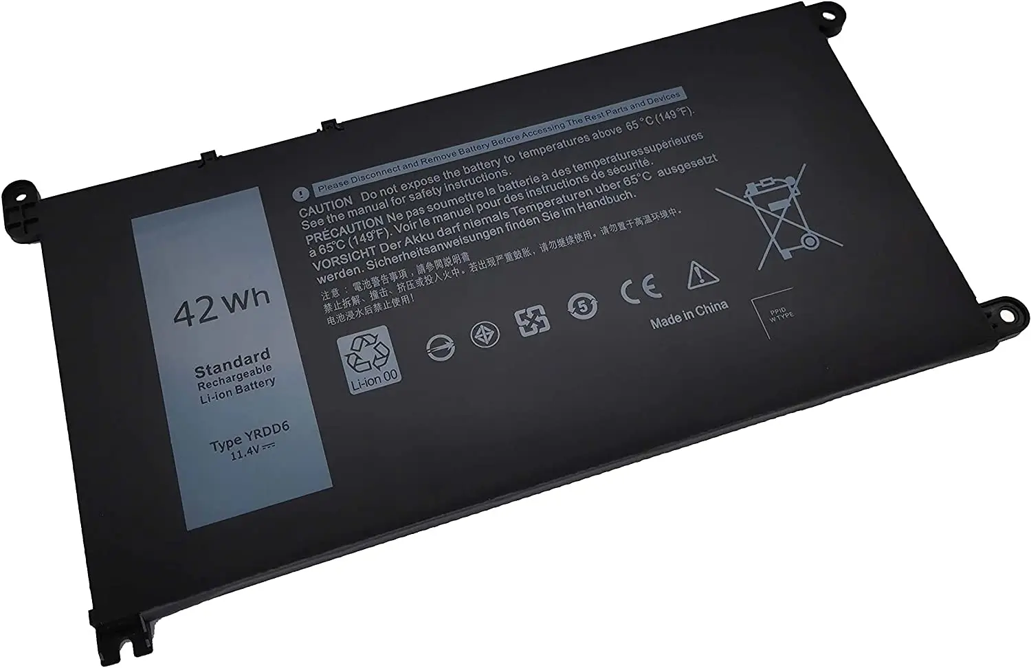  42wh 3-cells Yrdd6 Replacement Battery For Dell Inspiron 5585 5590  5593 5594 5598 7586 Lithium Ion Battery - Buy For Dell 5585 Laptop Battery, Yrdd6,Laptop Lithium Batteries Product on 