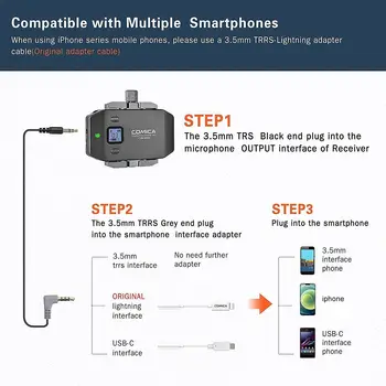 Comica CVM-WS50HTX Wireless Handheld Microphone, Integrated Smartphone Holder, 194FT Wireless Range detail image