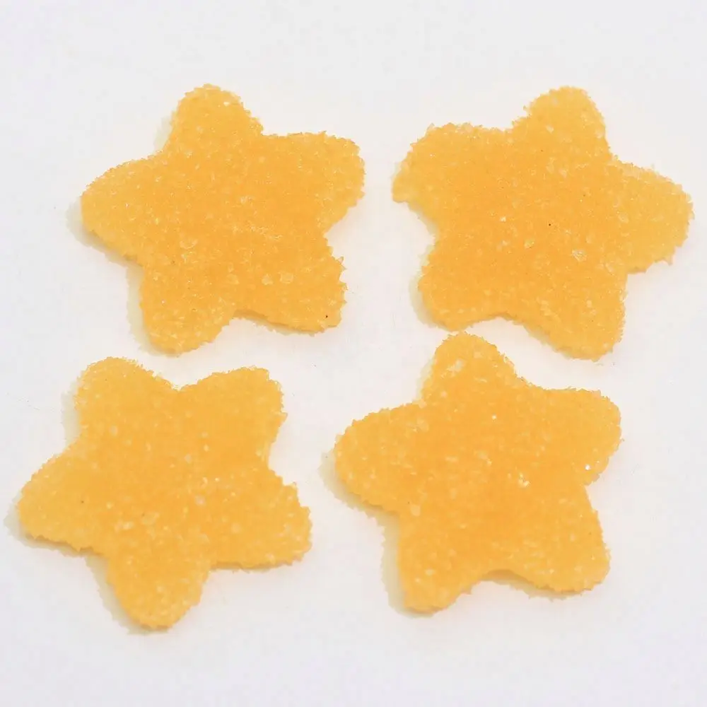 100 шт. кабошоны из смолы с плоским основанием, имитация еды, милая пентаграмма в форме QQ, конфеты из жевательной резины для «сделай сам», миниатюрные декоративные детали для кукольного домика