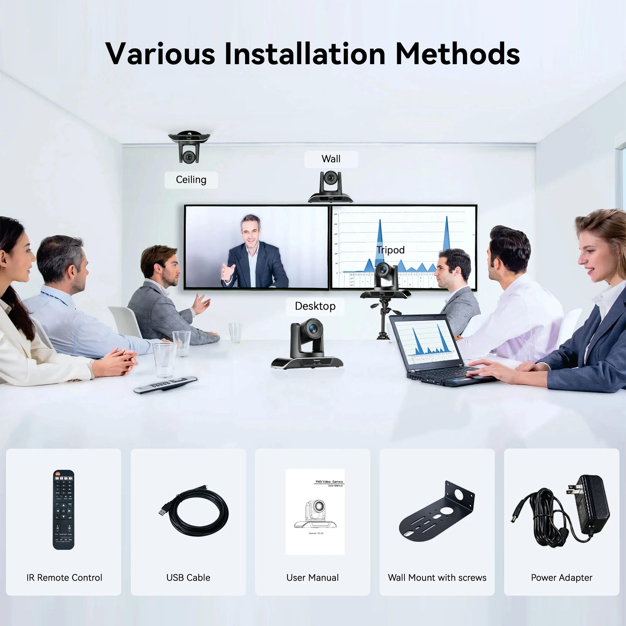 Tenveo VHD PRO Ptz Conference Camera - 20x Zoom USB Output