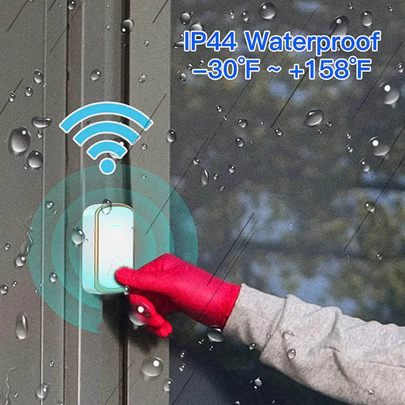 Daytech DB22 Wireless Smart Dingdong Home Doorbell Wholesale 1 Transmitter 2 Receiver Doorbell Chime Speaker Customize Sound