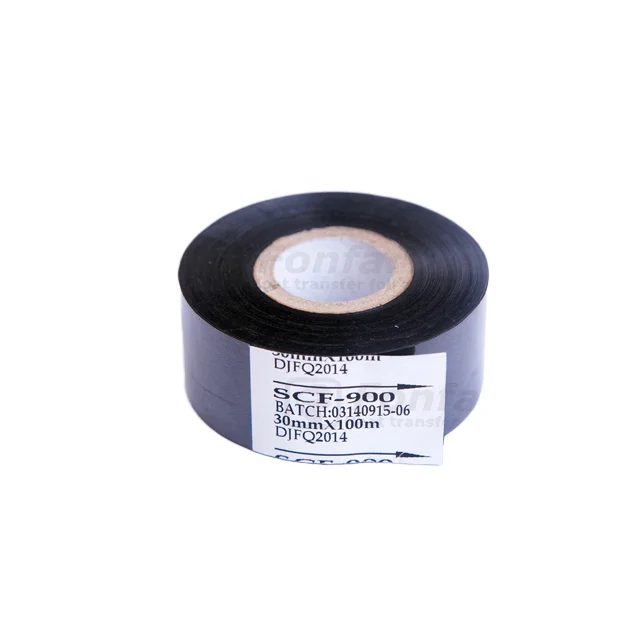 Dk SCF900 30mmX100m BK Heat Transfer PET Ribbons for HP241B/HP241G Hot Coding Machines Paper Use