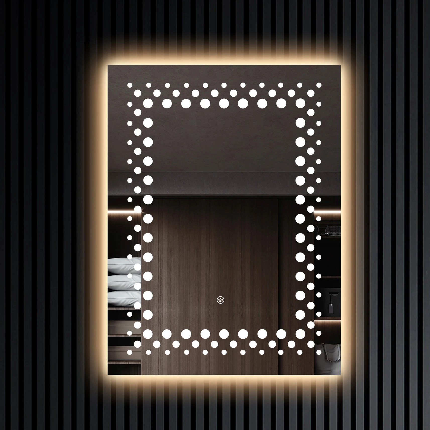 工厂批发保暖/冷/自然光圆形/矩形抛光led化妆镜壁镜