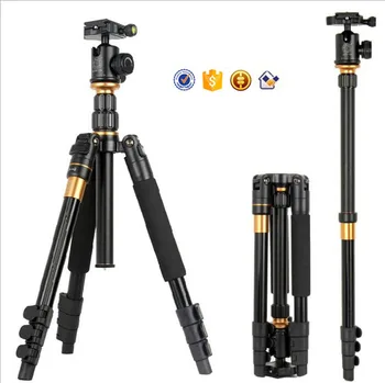 QZSD-Q555B Aluminum Video Camera Tripod Stand Lightweight Tripod for Travel DSLR Camera Stand with Damping Ball Head product image