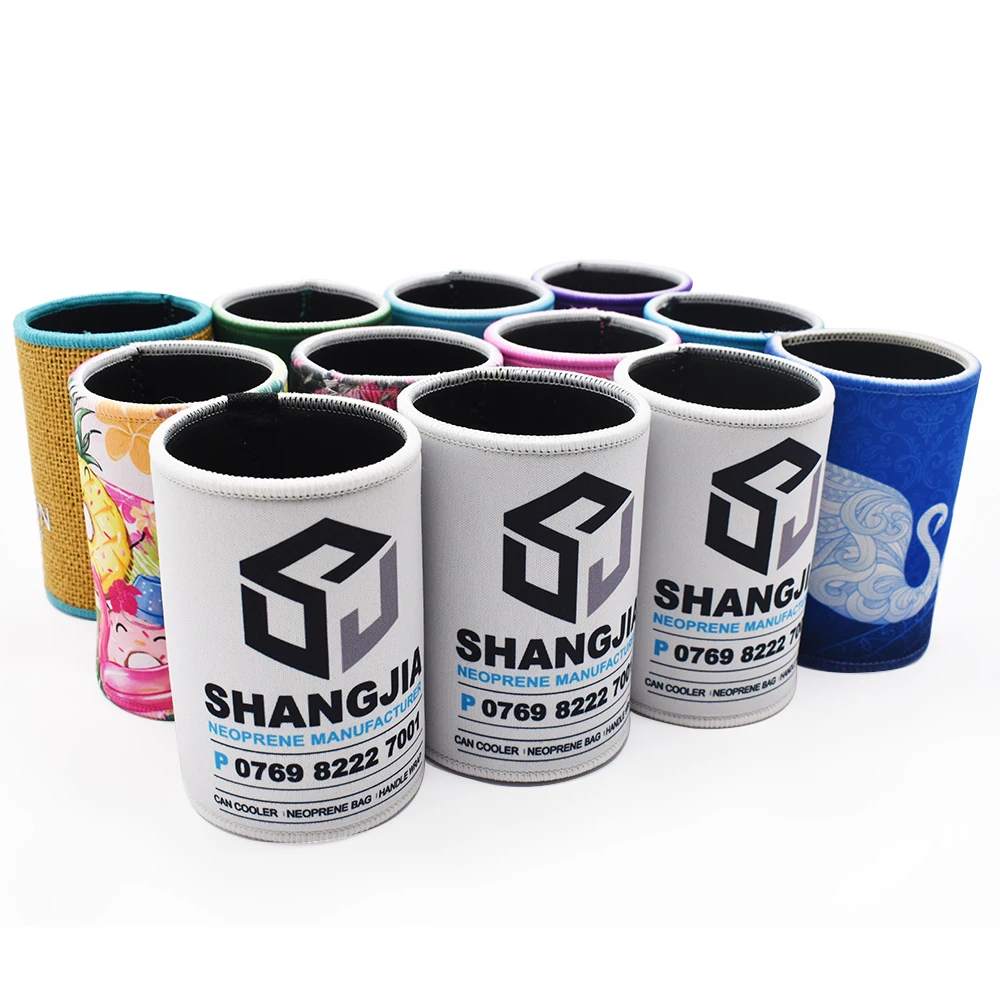 Custom logo 12oz Bottle Cooler Sublimation Blank Neoprene Beer Sleeve Cover Slim Can Stubby Holder Stubbie Holders supplier