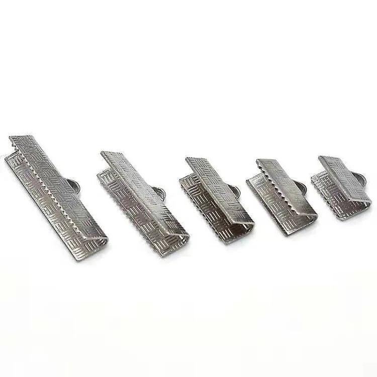 Jewelry Making Accessories Wholesale Steel Crimp Clasps Ribbon Webbing Ends  Clips With Claw for Lanyards Ribbon