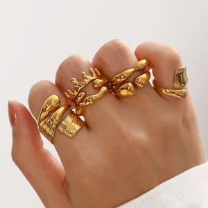 Custom  High Quality Stainless Steel Chunky Ring