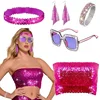 Rose-red strapless set
