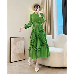 2025 New Autumn Elegant Miyake Pleated Dress for Senior  Wholesale From Factory Women's Casual Dress