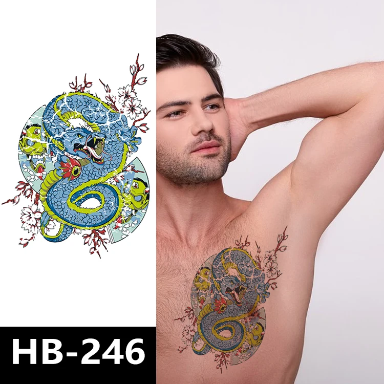 Amazon.com : 4 Pcs Of Dragon Head Buddha Letter Chest Stickers Big Picture  Temporary Tattoo Waterproof Environmental Protection Simulation Tattoo :  Beauty & Personal Care