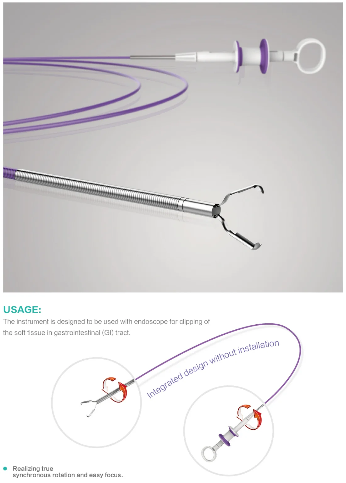 Precision Single-use Flexible Rotatable Gastroenterology Rotatable ...