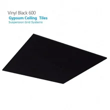 Acoustic Black Ceiling Panels Telhas Suspended 2x2 Drop Tiles Mineral Fiber Board Easy Installation with Fireproof Function