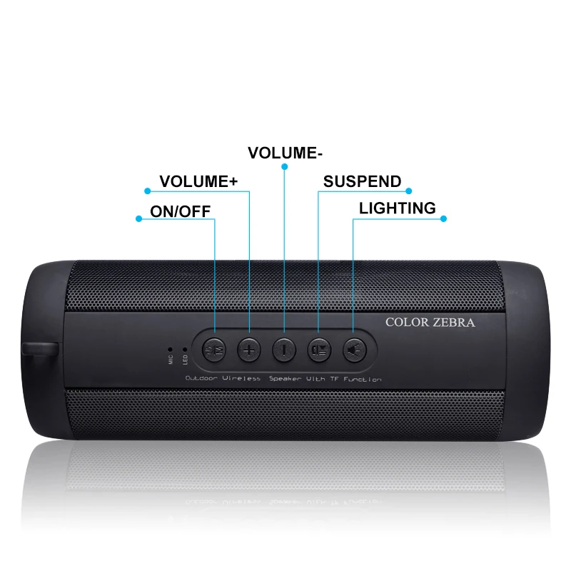 Modern Style Factory Oem Cylinder With LED light Fm TF Card Loudspeaker Waterproof Bluetooth Blutooth Speaker - ANKUX.COM