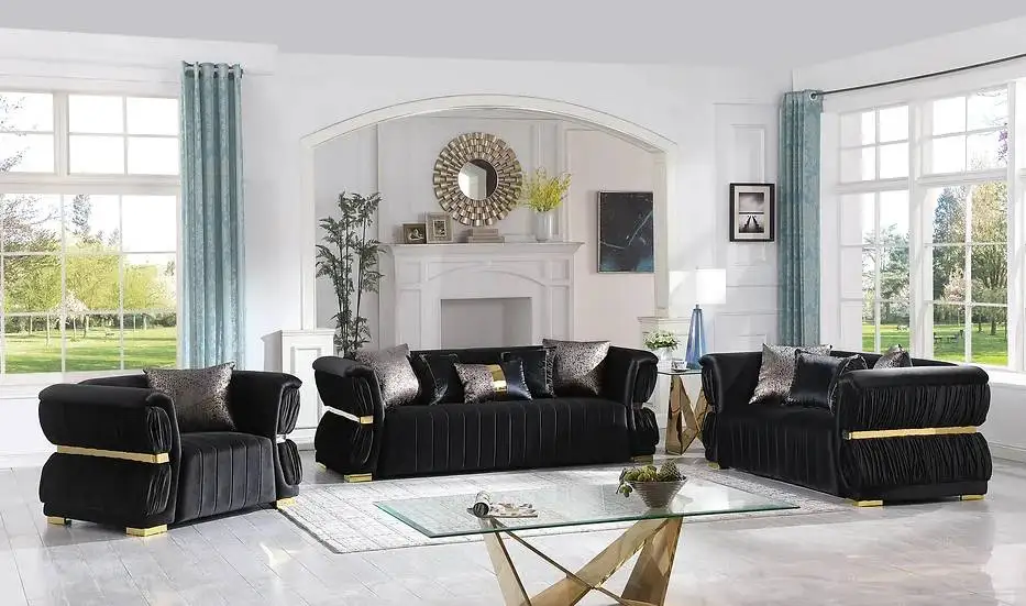 NOVA Luxury Design Velvet Living Room Couch Set Furniture