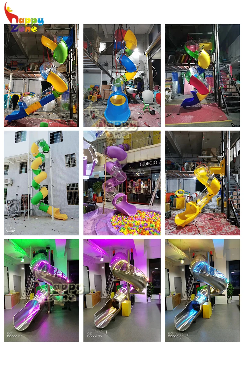 Factory Direct Transparent Slide Half Clear Tube Slide  Customized Color for Children Playground Indoor Outdoor