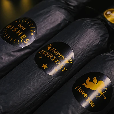 Лидер продаж индивидуальный дизайн/Роскошный логотип Золотая фольга самоклеящаяся виниловая бумага печатная наклейка для